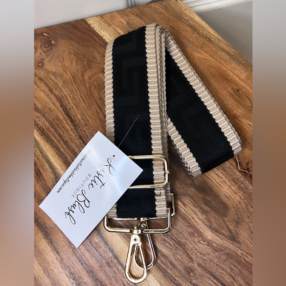 Neutral Black/Tan Bag Strap
